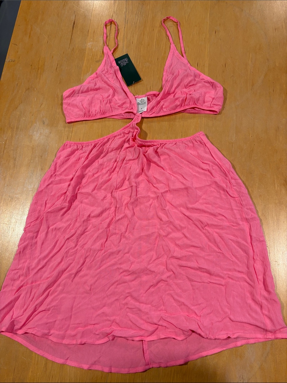wild fable ~ Neon Hot Pink Cutout Mini Dress fluorescent